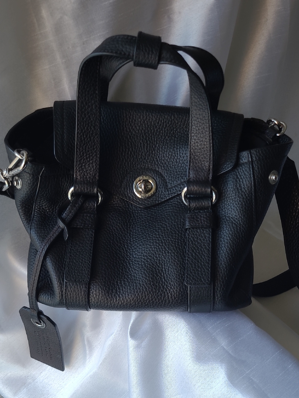 Marc by Marc Jacobs Black Pebbled Leather Satchel